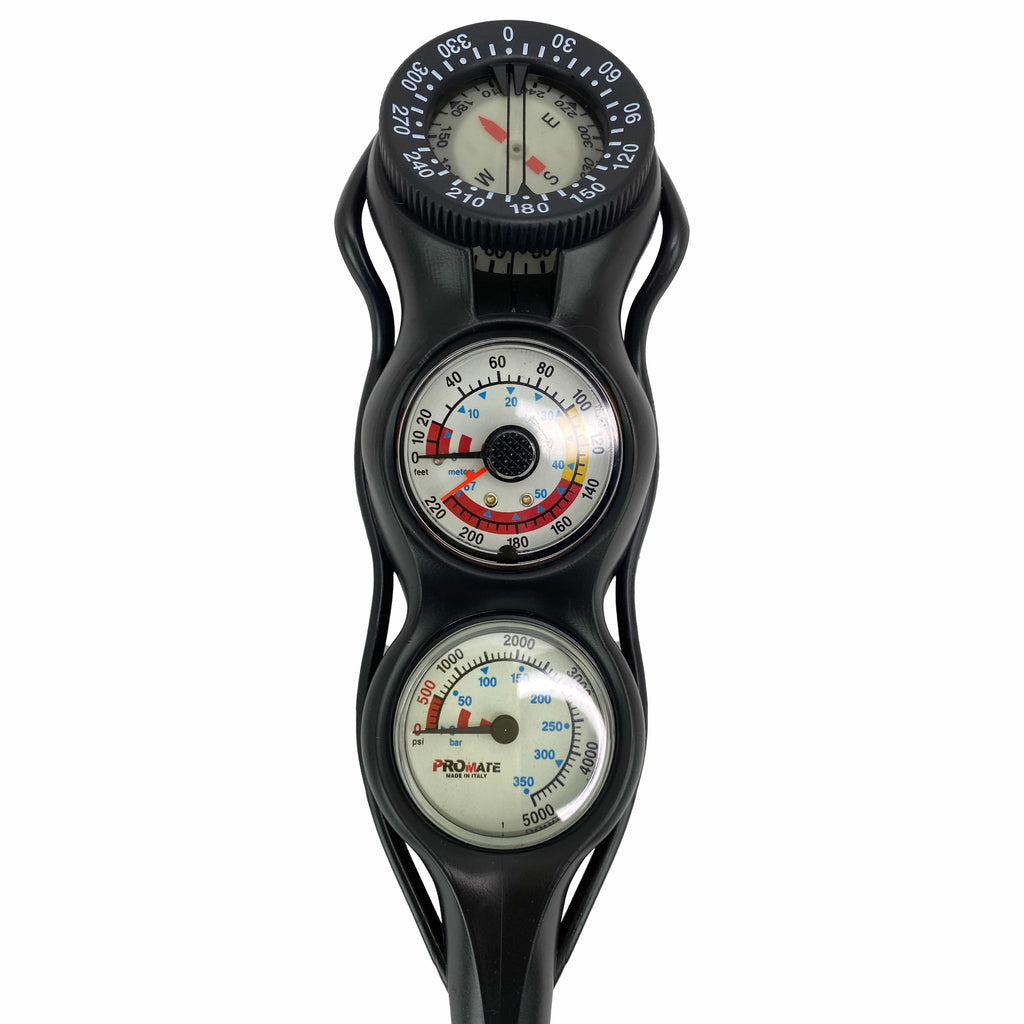 Promate Mini Pressure & Depth Gauge with Compass Gauge Console, Dual Dial - MG040