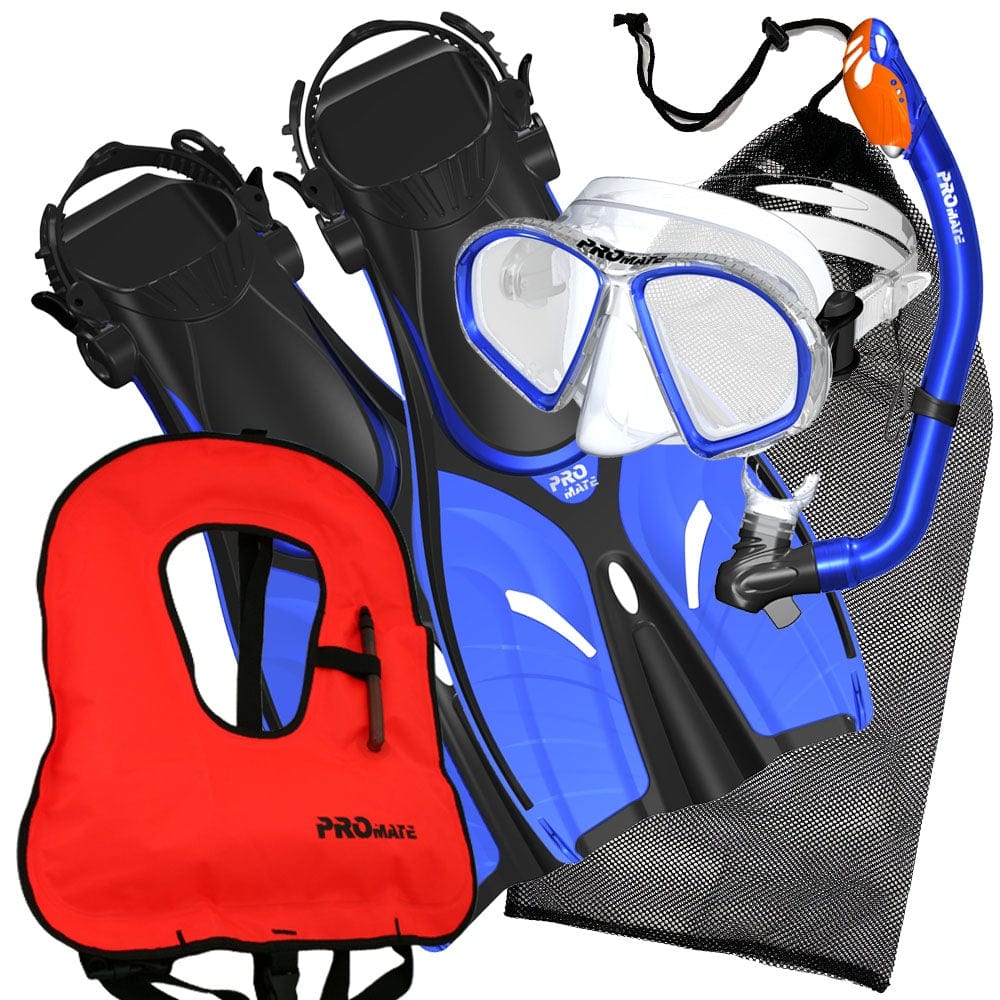 Promate Spectrum Jr. Snorkel Combo Set with Snorkeling Fins With Snorkel Vest Jacket - SCS0098 +SV01