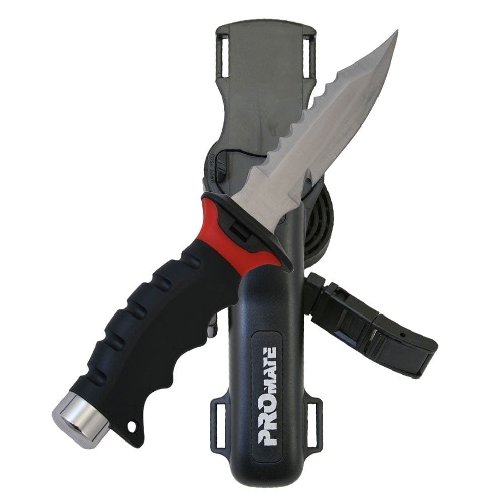 Red Promate Barracuda Scuba Diving Snorkeling 5 Inch Blade Knife