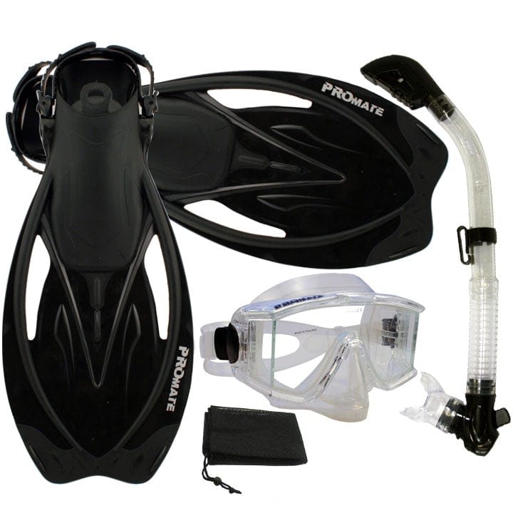 Snorkeling Scuba Dive Snorkel Purge Edgeless Mask Fins Gear Set - SCS0 ...