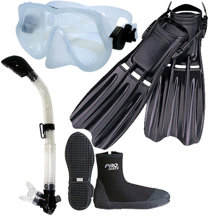 Scuba Dive Snorkeling Mask Fins Dry Snorkel Combo Package Set - SCS0038