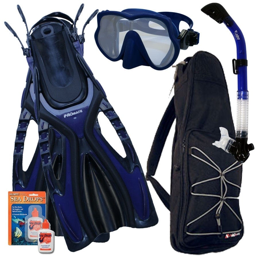 devil gear Devil Snorkeling Scuba Diving Snorkel Mask Fins Gear Bag Set