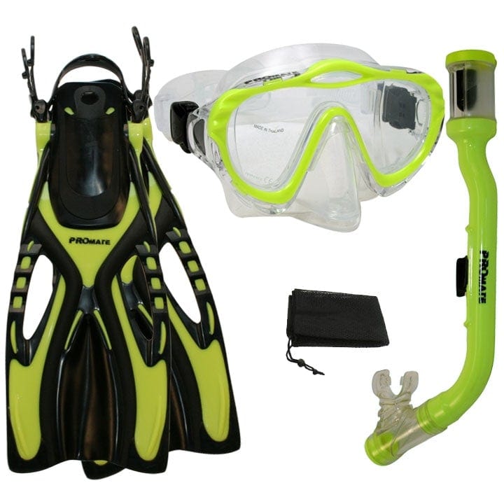 Junior Snorkeling Scuba Dive PURGE Mask DRY Snorkel Fins Gear Set for kids  - SCS0057 – GetWetStore