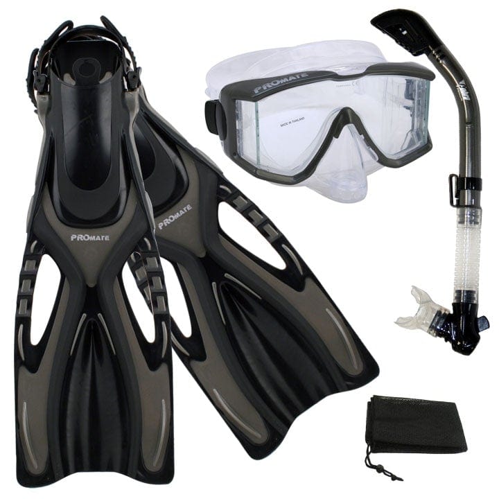 Snorkeling Scuba Dive SIDE-VIEWED PURGE Mask Fins Dry Snorkel Gear Set - SCS0068