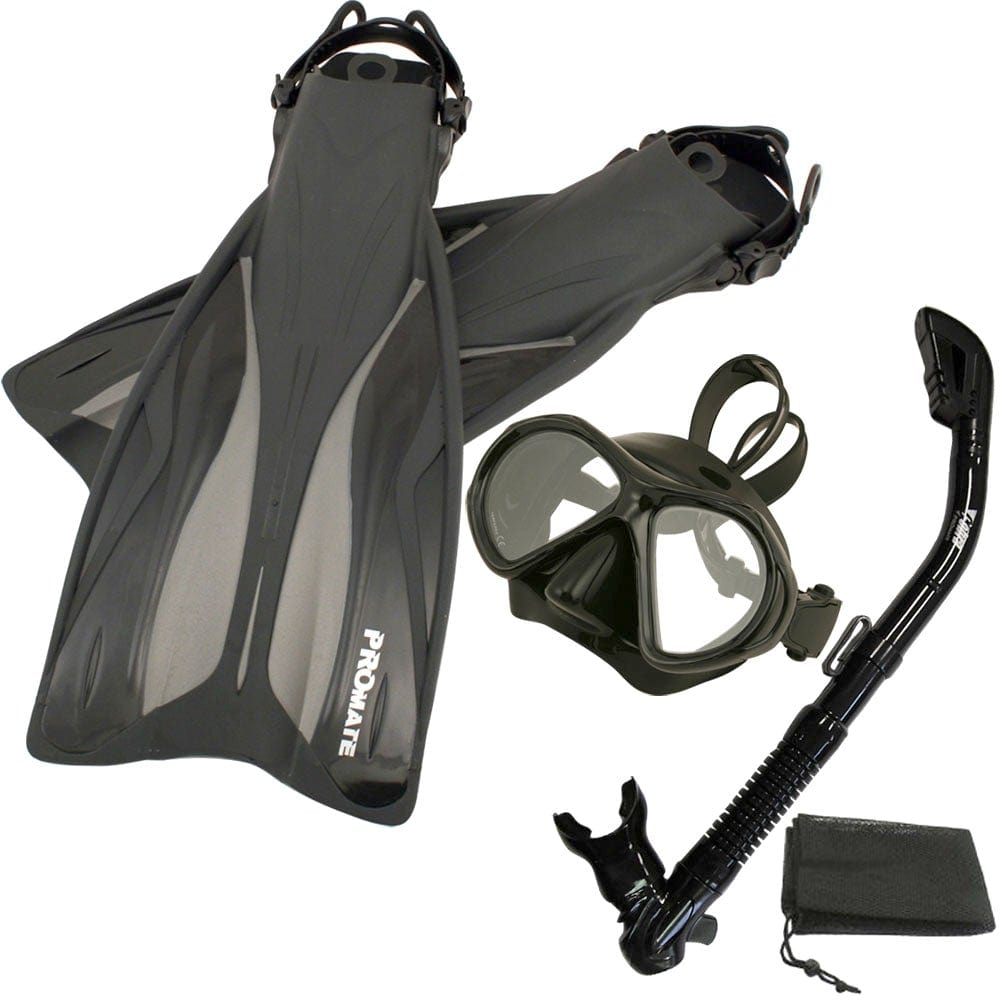 ProMate Snorkel Set: Fins, Mask, Dry Snorkel & Bag – GetWetStore