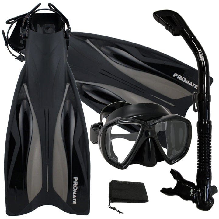 cobra fish n dive accessories ProMate Snorkeling Gear Bundle: Fins, Mask, Dry Snorkel & Bag – GetWetStore