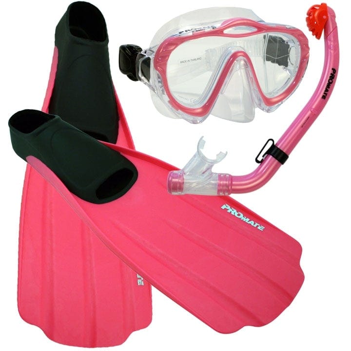 Junior Snorkeling Scuba Diving Mask DRY Snorkel FULL Fins Set for kids -SCS0080 – GetWetStore