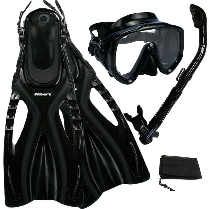 Scuba Diving Snorkeling Extra-Wide Mask Snorkel Fins Gear Set - SCS0081