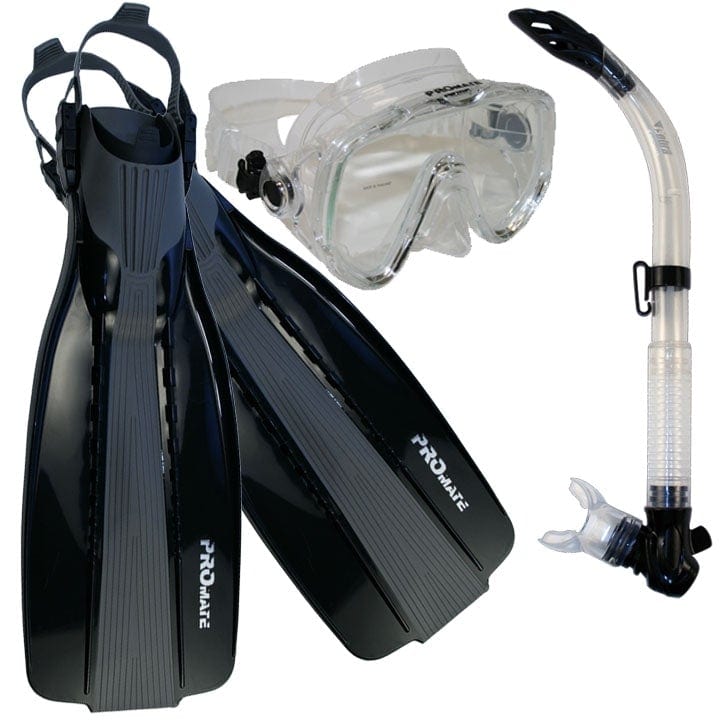 Scuba Diving Fins Snorkel Extra-Wide Scuba Mask Set - SCS0086