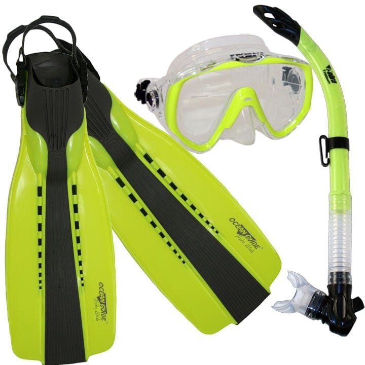Scuba Diving Fins Snorkel Extra-Wide Scuba Mask Set - SCS0086