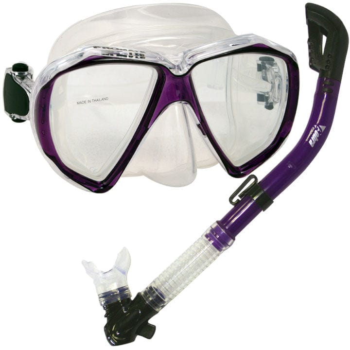 deluxe dive gear Snorkeling Scuba Dive Dry Snorkel Mask Deluxe Gear Set