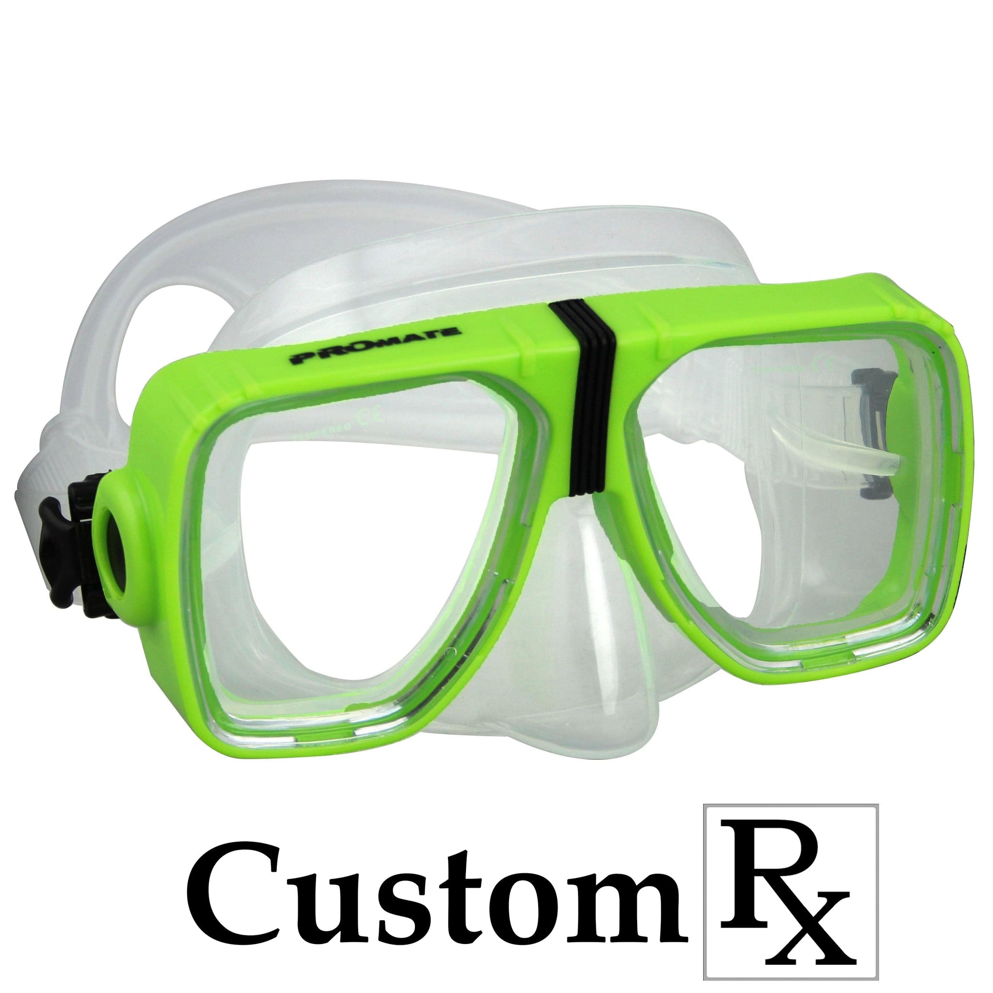 Custom Prescription Lenses on Promate Scope Scuba Dive Snorkeling Mask