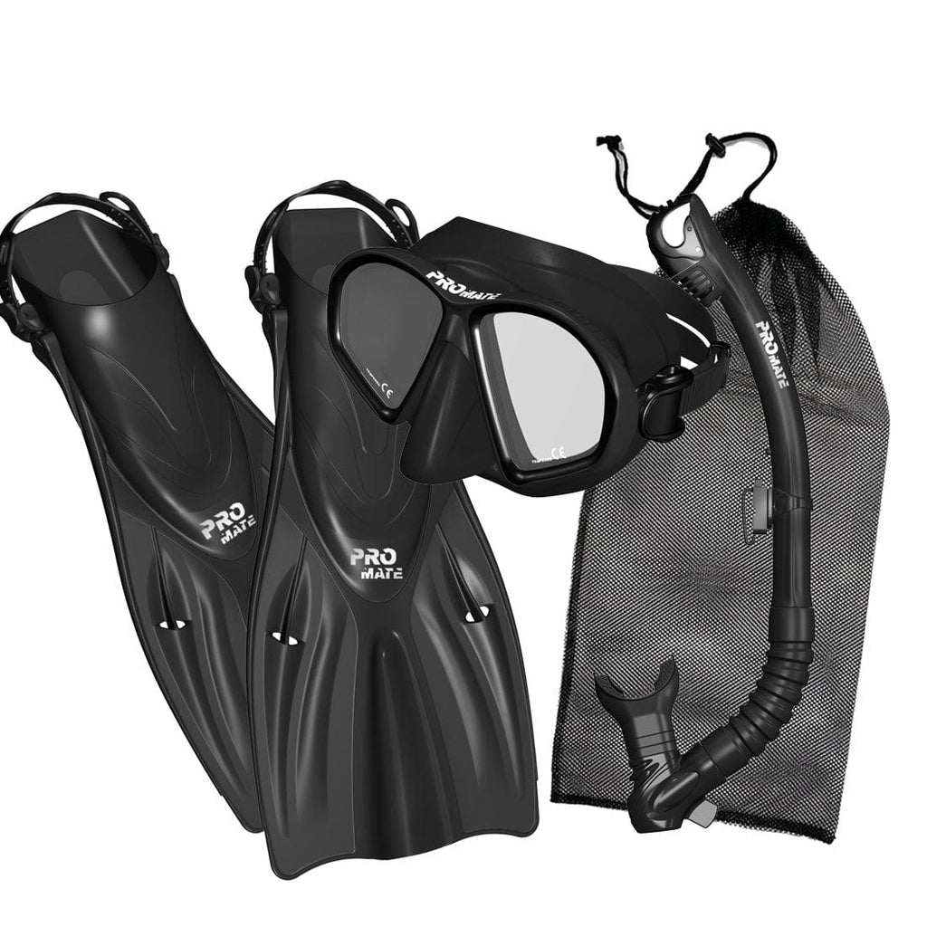 Promate Spectrum Adult Snorkeling Mask Dry Snorkel Fins Gear Bag Set - SCS0099