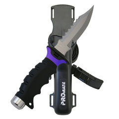 Purple Promate Barracuda Scuba Diving Snorkeling 5 Inch Blade Knife