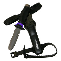 Purple Promate Barracuda Blunt Tip Titanium Scuba Diving Snorkeling 4 1/2 Inch Blade Knife with Rubber Straps
