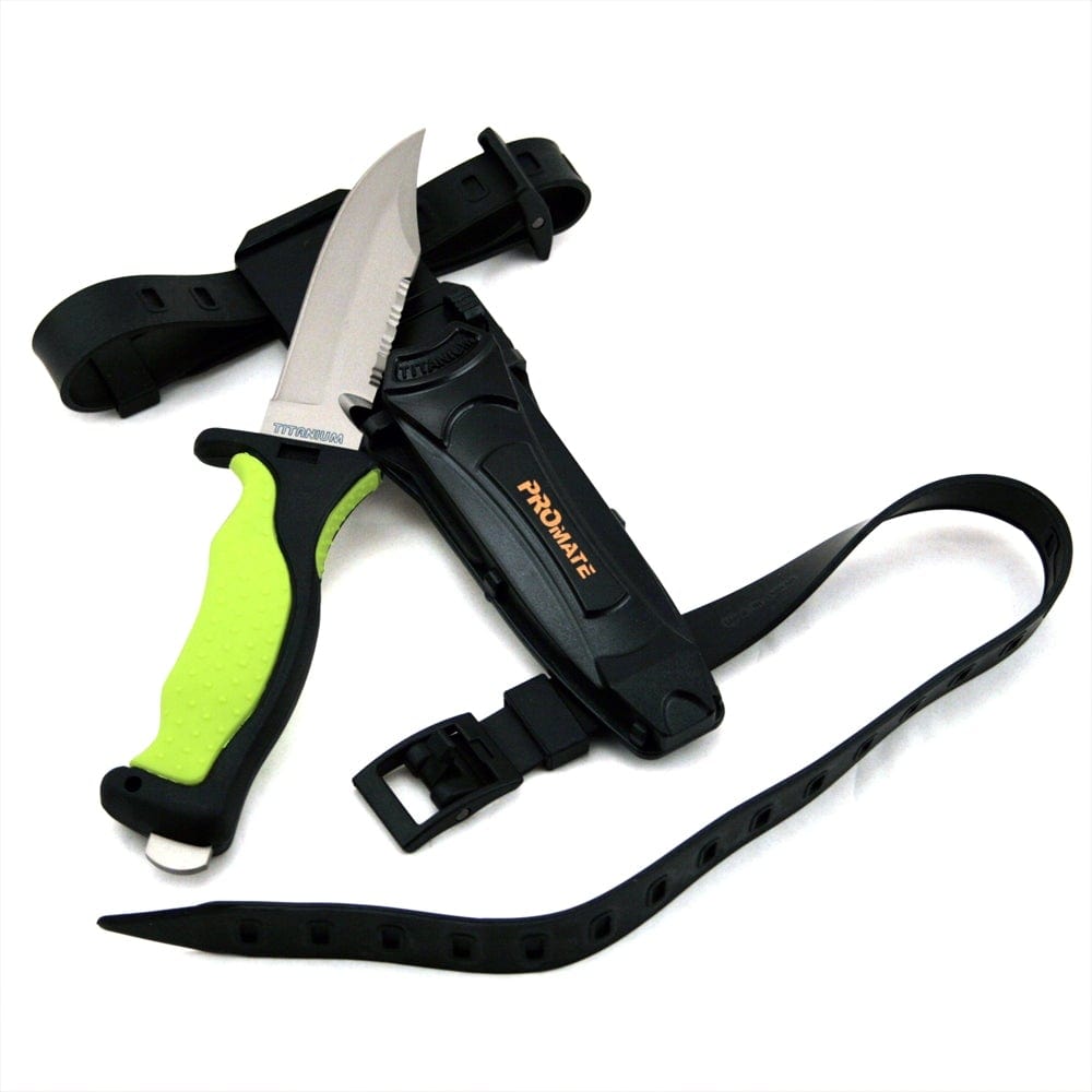 Promate Sharp Tip Titanium Scuba Diving Snorkeling Knife with Rubber Straps  – GetWetStore