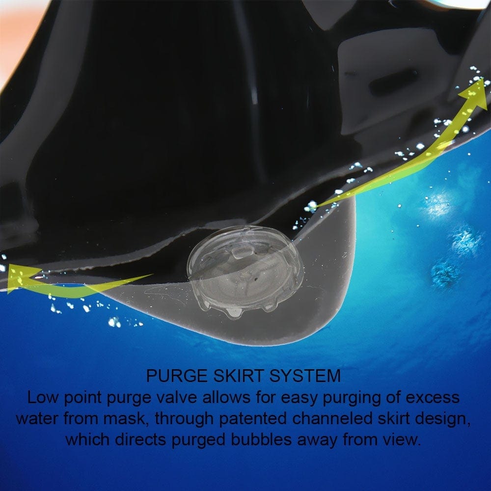 Snorkeling Set DRY Snorkel Scuba Dive PURGE Mask w/ COLOR CORRECTION ...