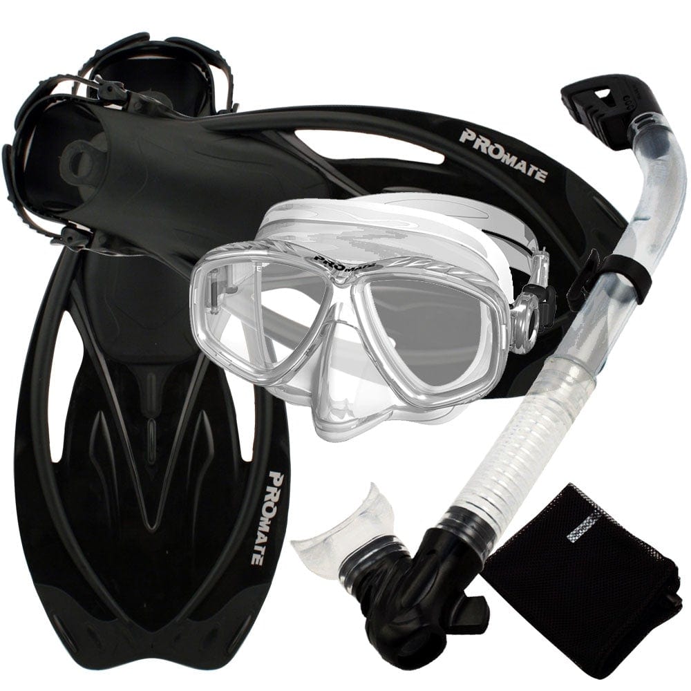 Promate Pro Viewer Purge Mask and Dry Snorkel Combo Set for Scuba Diving  Snorkeling SCS0005 – GetWetStore