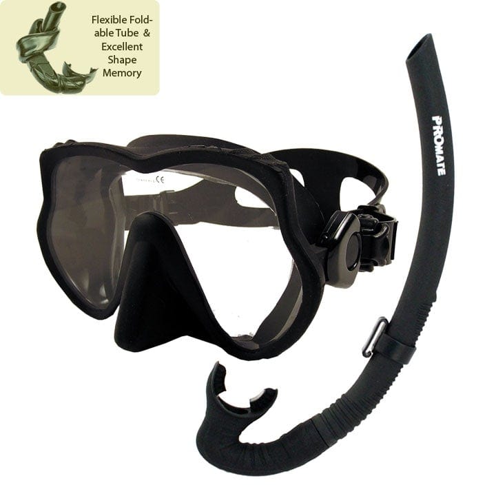Spearfishing Snorkeling Scuba Dive Frameless Mask Snorkel Gear Set - SCS0018