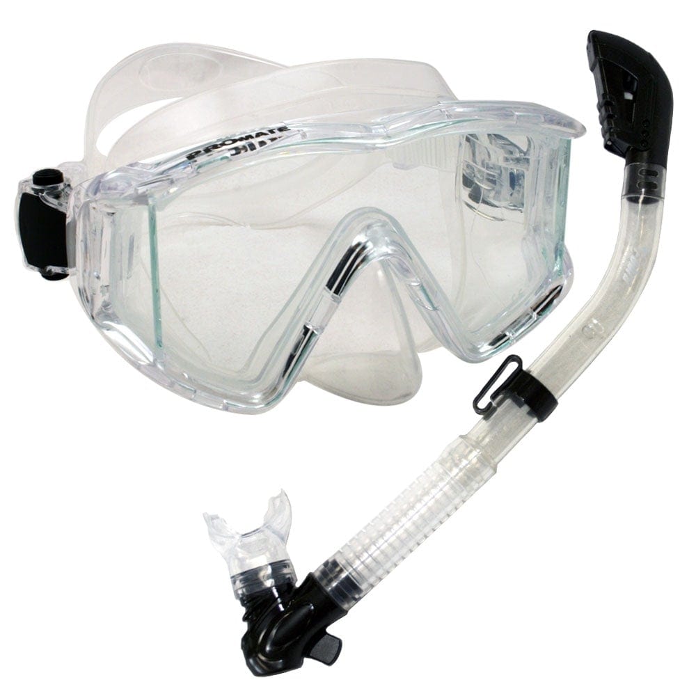 Snorkeling Scuba Dive Side-View Edgeless Mask Dry Snorkel Set - SCS0028