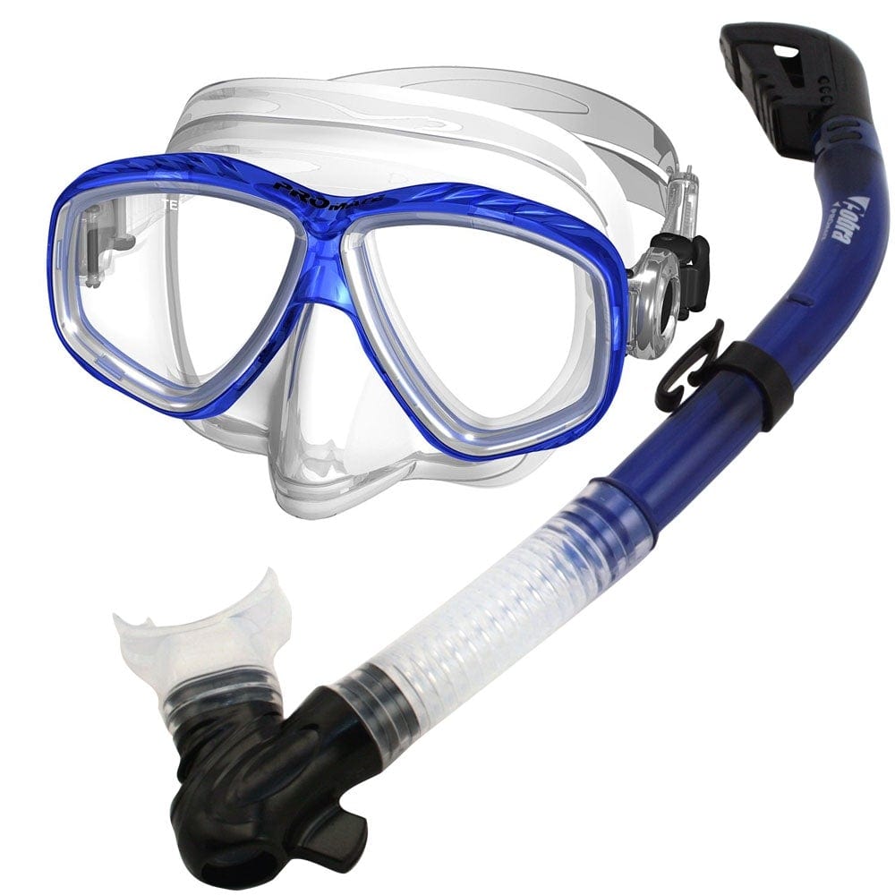 Promate Snorkeling Scuba Dive Dry Snorkel Purge Mask Gear Set