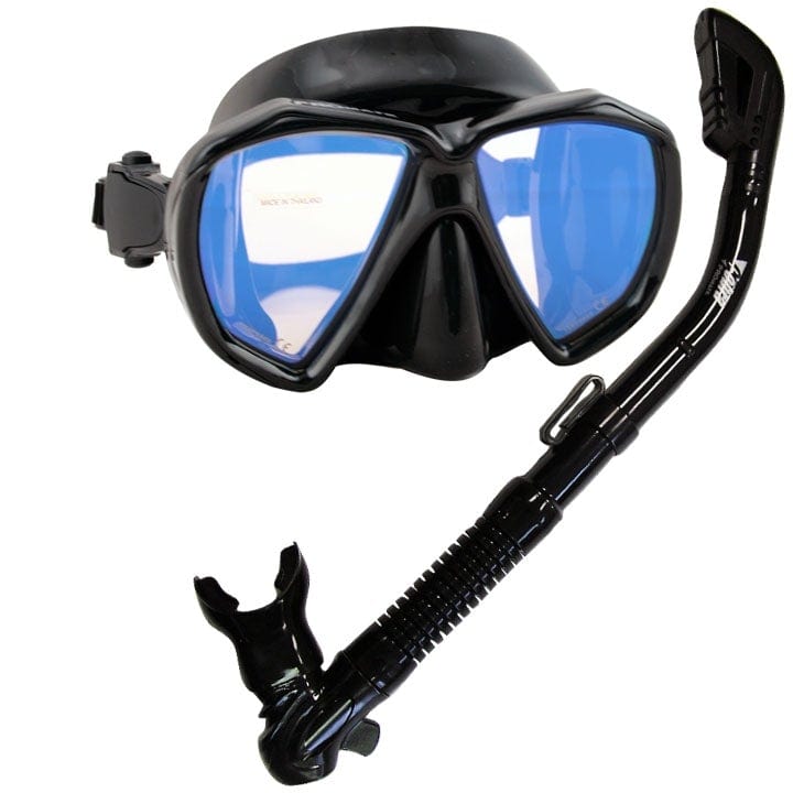 cobra fish n dive accessories Scuba Dive DRY Snorkel Snorkeling Mask w/ COLOR CORRECTION Lenses Combo Set