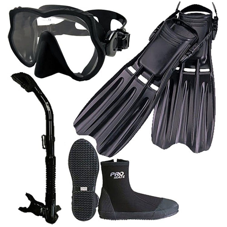 Scuba Dive Snorkeling Mask Fins Dry Snorkel Combo Package Set - SCS0038