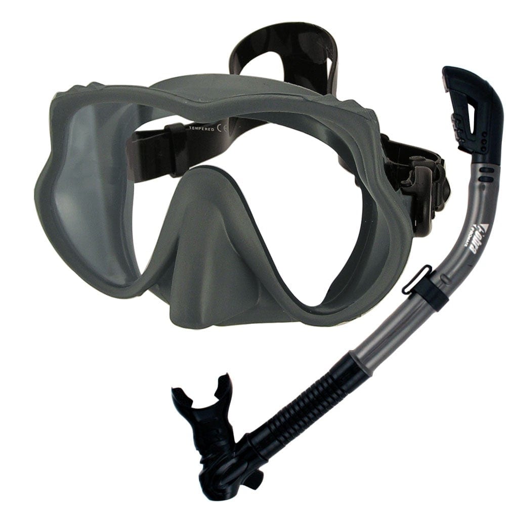 Promate Scuba Frameless Dive Mask Dry Snorkel Gear Set Snorkeling  Spearfishing