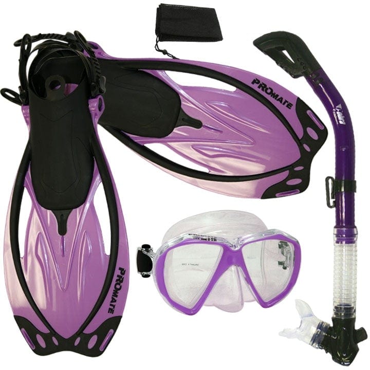Snorkeling Dive Dry Snorkel Mask Fins Gear Set - SCS0042 – GetWetStore