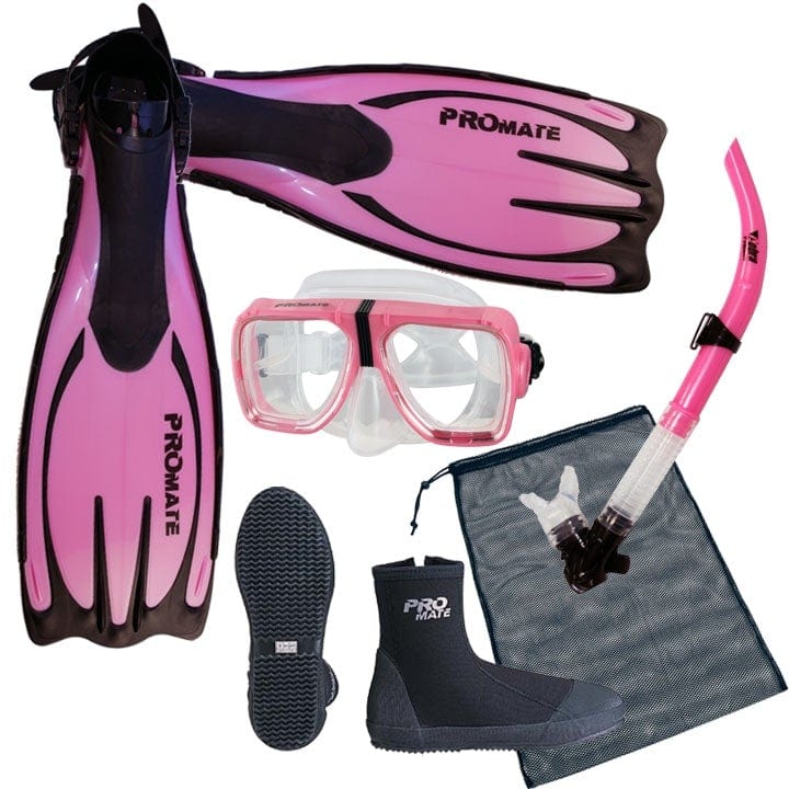 Scuba Dive Snorkeling Mask Snorkel Boots Fins Gear Bag Set - SCS0046 –  GetWetStore