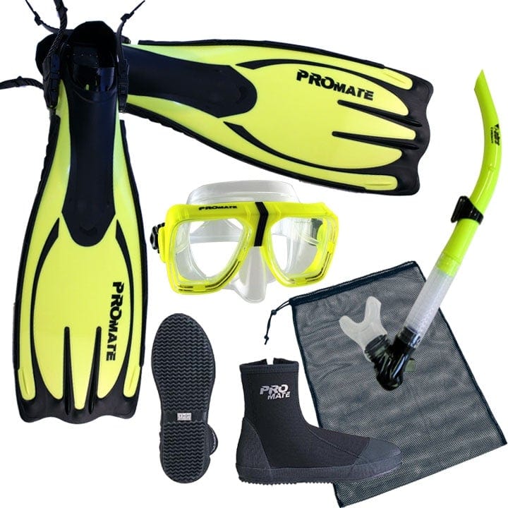 Scuba Dive Fins Boots Dry Snorkel Mask Gear Set - SCS0062 – GetWetStore