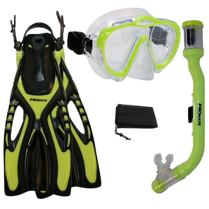 Promate Junior Snorkeling Scuba Diving Mask Snorkel Fins w/ Mesh Bag Set for kids - SCS0056