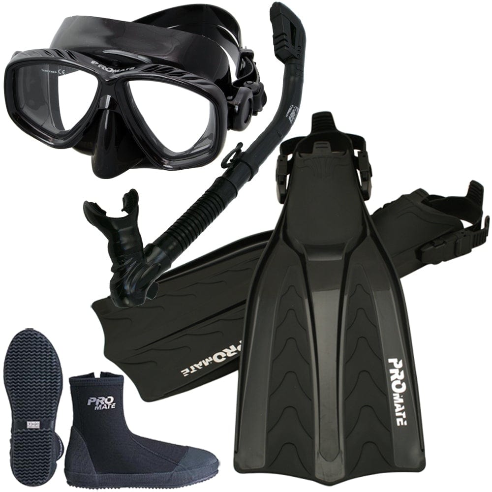 Scuba Dive Fins Boots Dry Snorkel Mask Gear Set - SCS0062 – GetWetStore