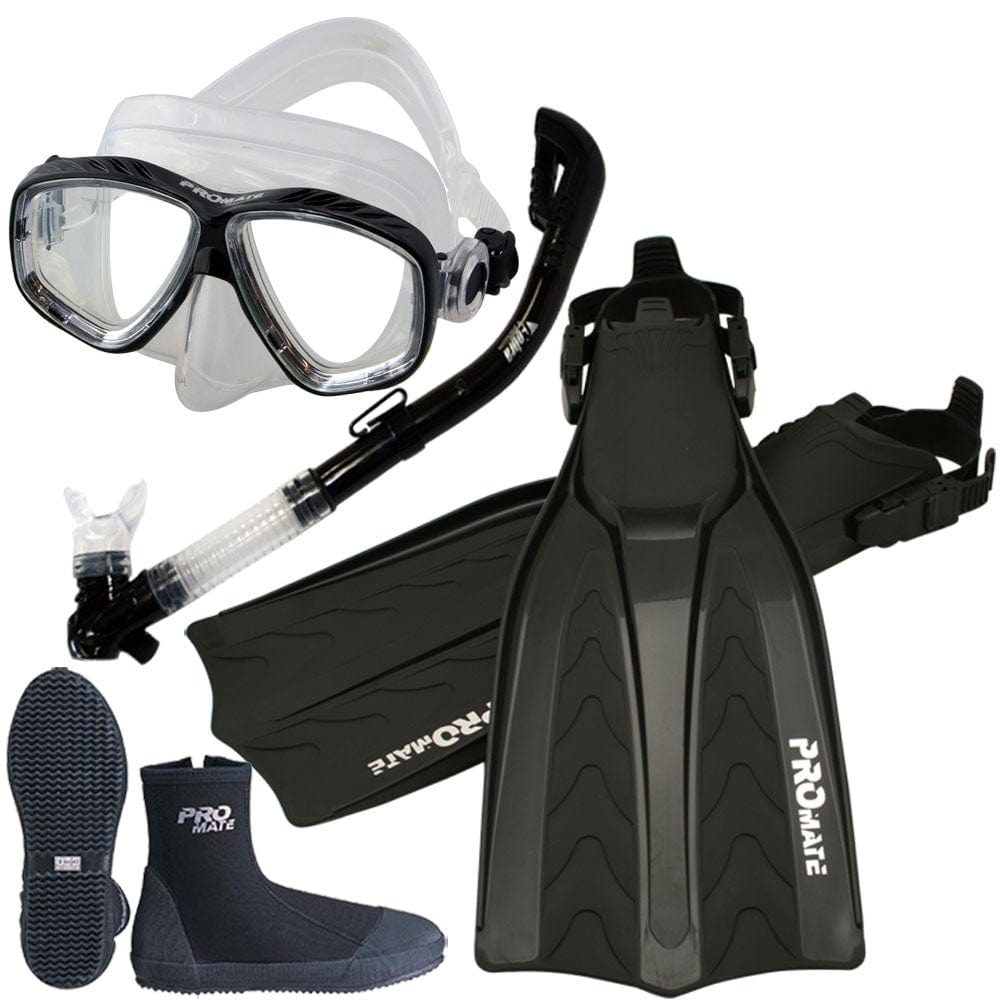 Deluxe Snorkeling Gear Scuba Diving Fins Mask Dry Snorkel Set - SCS0073