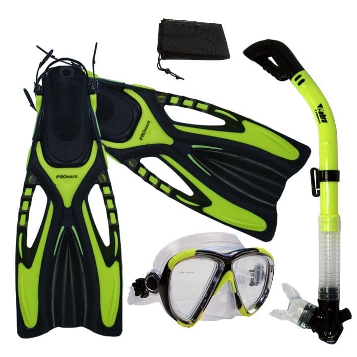 Snorkeling Scuba Dive Fins Mask Snorkel Set w/ Mesh Bag - SCS0065