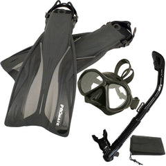 ProMate Snorkel Set: Fins, Mask, Dry Snorkel & Bag