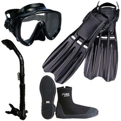 Scuba Diving Fins Boots Extra-Wide Mask Snorkel Set - SCS0085