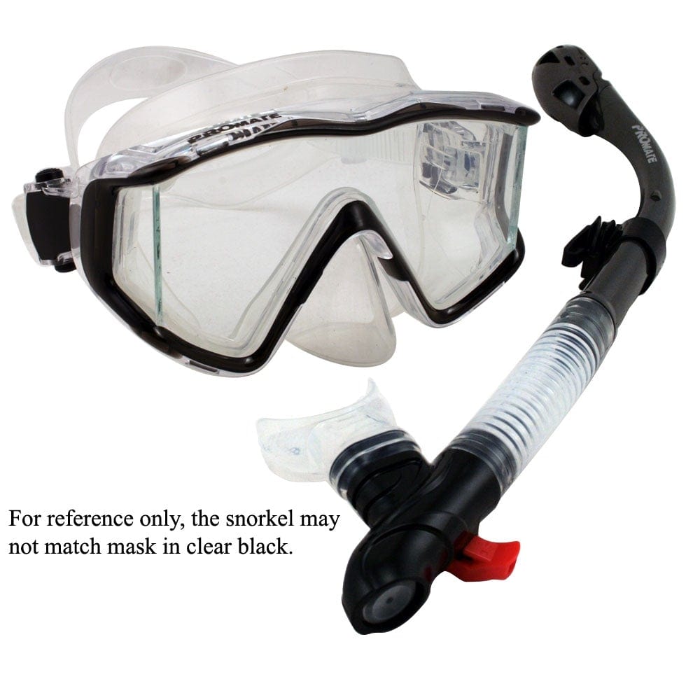 Promate Snorkeling Gear Scuba Dive Panoramic PURGE Mask DRY Snorkel Se ...