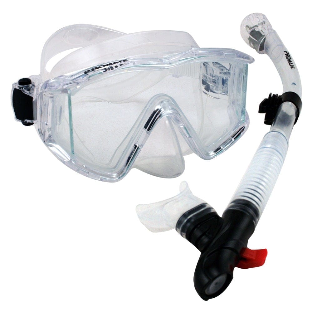 Promate Snorkeling Gear Scuba Dive Panoramic PURGE Mask DRY Snorkel Set - SCS0091