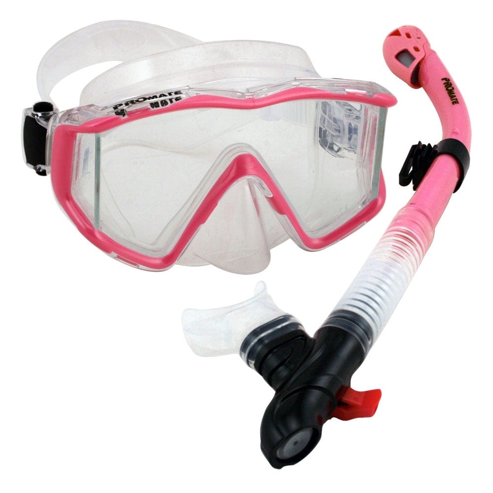 Promate Snorkeling Gear Scuba Dive Panoramic PURGE Mask DRY Snorkel Se ...