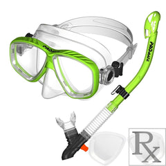 PROMATE Sea Viewer Snorkeling Scuba Diving Prescription Mask with Ultra Dry Snorkel Set - SCS0093 RX