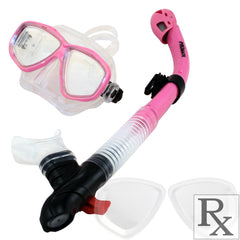PROMATE Sea Viewer Snorkeling Scuba Diving Prescription Mask with Ultra Dry Snorkel Set - SCS0093 RX