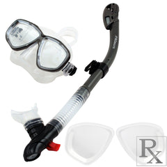 PROMATE Sea Viewer Snorkeling Scuba Diving Prescription Mask with Ultra Dry Snorkel Set - SCS0093 RX