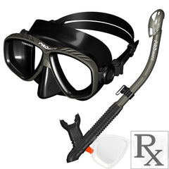 PROMATE Sea Viewer Snorkeling Scuba Diving Prescription Mask with Ultra Dry Snorkel Set - SCS0093 RX