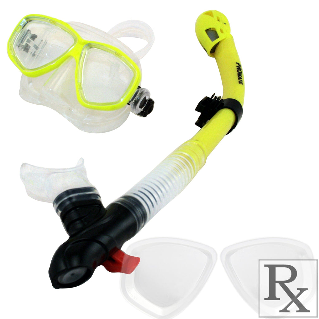 PROMATE Sea Viewer Snorkeling Scuba Diving Prescription Mask with Ultra Dry Snorkel Set - SCS0093 RX