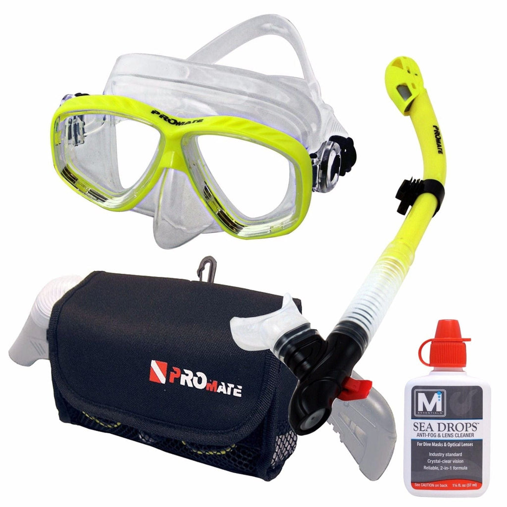 diving gear near me Promate Sea Viewer Prescription Snorkel Set with Bag & Anti-Fog