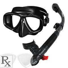 Promate Pro Viewer Prescription Snorkeling Purge Mask and Ultra Dry Snorkel Combo Set - SCS0096 RX