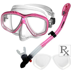 Promate Pro Viewer Prescription Snorkeling Purge Mask and Ultra Dry Snorkel Combo Set - SCS0096 RX