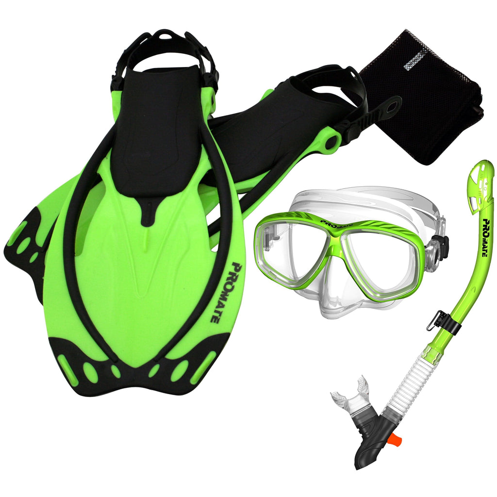 Promate Snorkeling PURGE Mask Dry Snorkel Fins Mesh Bag Set - SCS0097